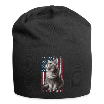 Chat britannique à poil court britannique américain - Bonnet en jersey - noir - Devant