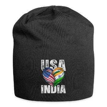 Heart of the USA and India - Jersey Beanie - black - Front