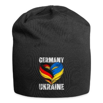 Heart of Germany and Ukraine - Jersey Beanie - black - Front