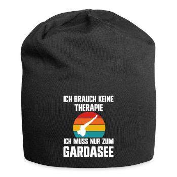 Ich brauche keine Therapie ich muss zum Gardasee - Jersey-Beanie - Schwarz - Vorne