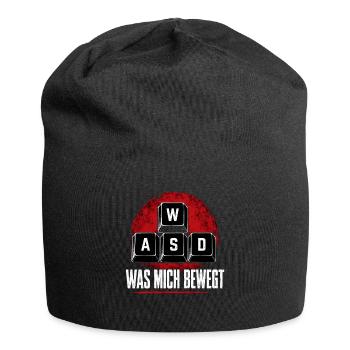  ASDF Was Mich Bewegt Tastatur Gamer Computer Nerd - Jersey-Beanie - Schwarz - Vorne