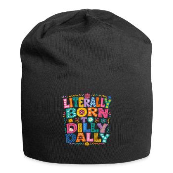 Born To Dilly Dally Humor Laziness Retro - Jersey Beanie - black - Front