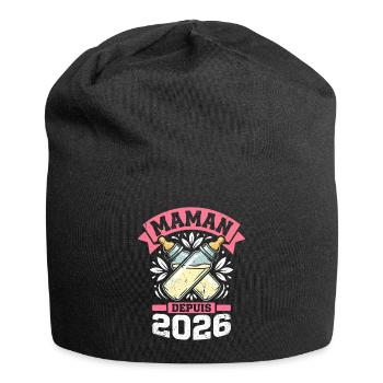 Maman Depuis 2026 Biberons Cadeau Mère - Bonnet en jersey - noir - Devant
