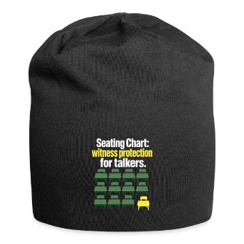 Funny Teacher Seating Chart Witness Protection Jok - Jersey Beanie - black - Front