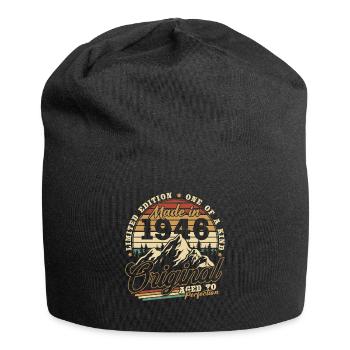1946 Vintage Vintage Birthday Gift Retro - Jersey Beanie - black - Front