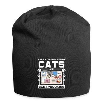 Cats and scrapbooking - Jersey Beanie - black - Front
