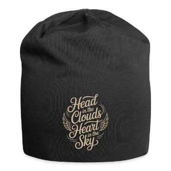 Private Pilot Head In The Clouds Loves Aviation - Jersey Beanie - black - Front