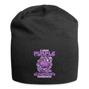 Purple Brain Alzheimer's Awareness - Jersey Beanie - black - Front