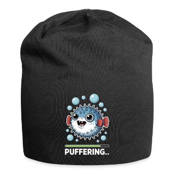 Puffer Fish Sayings Funny Puffer Fish Gift - Jersey Beanie - black - Front