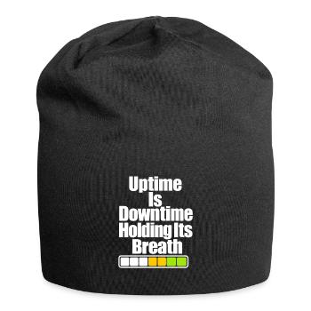 Blague drôle sur le temps de disponibilité de l’administrateur système, humour serveur IT - Bonnet en jersey - noir - Devant
