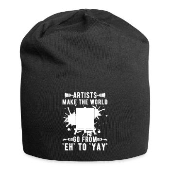 Artiste drôle peintre crée le monde de Eh à Yay - Bonnet en jersey - noir - Devant