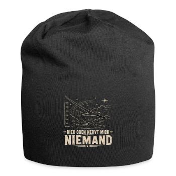  Hier Oben Nervt Mich Niemand Segelflieger Berge - Jersey-Beanie - Schwarz - Vorne