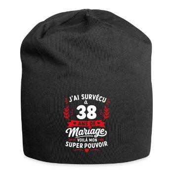 Survécu à 38 ans de mariage - Bonnet en jersey - noir - Devant