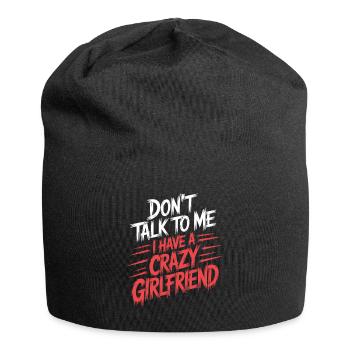 Petite amie folle Pardonne couple Petite amie folle - Bonnet en jersey - noir - Devant