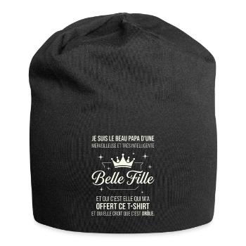 Beau Papa Merveilleuse Belle Fille Drôle - Bonnet en jersey - noir - Devant