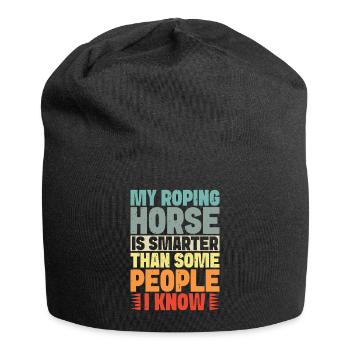 Cavalier de cheval de loisir, mon cheval, gens plus intelligents, anglais - Bonnet en jersey - noir - Devant