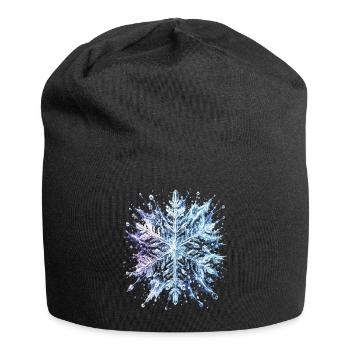Flocon de Neige Cristal Glacé Splash Art - Bonnet en jersey - noir - Devant