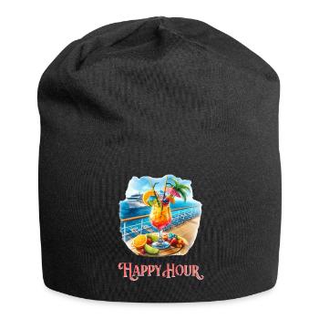 Cruising Into Happy Hour - Jersey-Beanie - Schwarz - Vorne