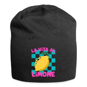 La Vita al Limone – Zitrus Retro Motiv - Jersey-Beanie - Schwarz - Vorne