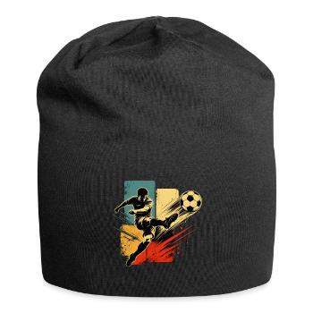 Football rétro vintage - Bonnet en jersey - noir - Devant