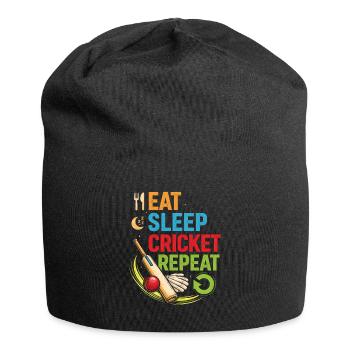 Nourriture grillons, sommeil, répétition - Bonnet en jersey - noir - Devant