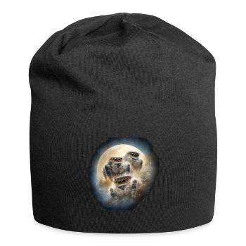 Araignées Sauteuses Nuit d’hiver Kawaii Chibi Wolfmond - Bonnet en jersey - noir - Devant
