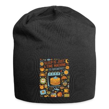 Le petit-déjeuner et le sommeil n’est qu’une machine à remonter le temps - Bonnet en jersey - noir - Devant