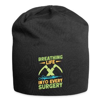Anesthésiste Anesthésie Respiratoire - Bonnet en jersey - noir - Devant