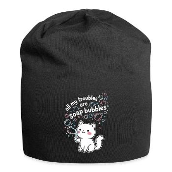 Tous mes soucis sont des bulles de savon - Bonnet en jersey - noir - Devant