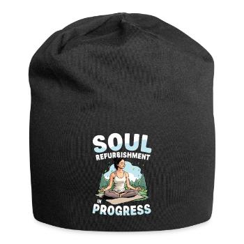 Régénération de l’âme en cours de méditation yoga - Bonnet en jersey - noir - Devant