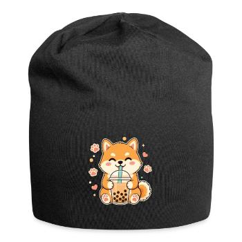 Shiba Inu Bulle Kawaii Doge mignon - Bonnet en jersey - noir - Devant