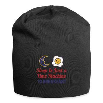 Le petit-déjeuner et le sommeil n’est qu’une machine à remonter le temps - Bonnet en jersey - noir - Devant
