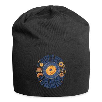 Le petit-déjeuner et le sommeil n’est qu’une machine à remonter le temps - Bonnet en jersey - noir - Devant
