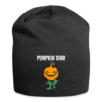 Dino Citrouille drôle d’Halloween - Bonnet en jersey - noir - Devant