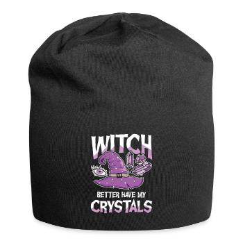 Sorcière a intérêt à avoir mes cristaux pour ensorceler Kristalle - Bonnet en jersey - noir - Devant