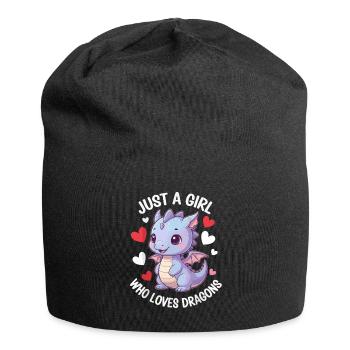 Just a Girl Who Loves Dragons - Jersey Beanie - black - Front