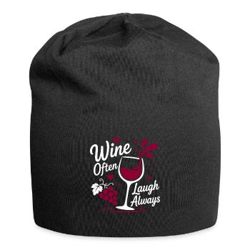 Wein lacht oft immer - Jersey-Beanie - Schwarz - Vorne