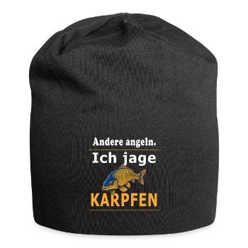 Andere angeln ich jage Karpfen – Karpfenangler - Jersey-Beanie - Schwarz - Vorne