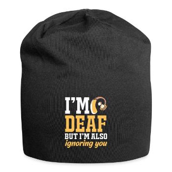 Deaf Deaf Deaf Sign Language - Jersey Beanie - black - Front