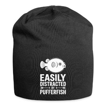 Kugelfische Sprüche Lustiges Kugelfische Geschenk  - Jersey-Beanie - Schwarz - Vorne