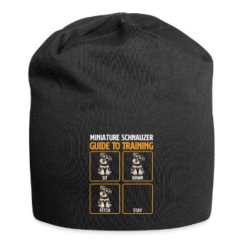 Zwergschnauzer-Trainingsleitfaden Humor - Jersey-Beanie - Schwarz - Vorne