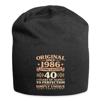 Baujahr 1986 Geburtstag 40 Jahre Vintage - Jersey-Beanie - Schwarz - Vorne