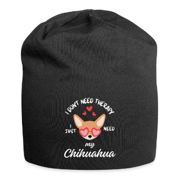 Chihuahua Therapy Dog - Jersey Beanie - black - Front