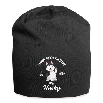 Husky Therapy Dog - Jersey Beanie - black - Front
