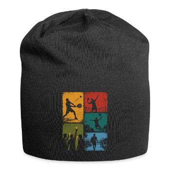 Padel und humorvoller Aperitif - Jersey-Beanie - Schwarz - Vorne