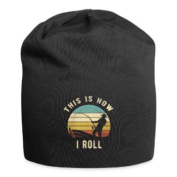 Angeln Retro So rolle ich Angler Geschenk - Jersey-Beanie - Schwarz - Vorne