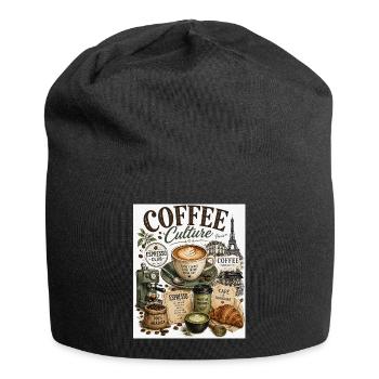 Kaffeekultur Paris Café Collage - Jersey-Beanie - Schwarz - Vorne