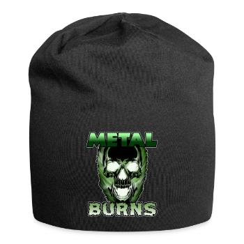 Toxisch Grüner Schädel Metal Burns - Jersey-Beanie - Schwarz - Vorne