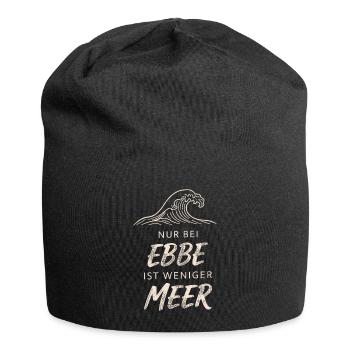 Only At Low Tide Is There Less Sea - Jersey-Beanie - Schwarz - Vorne
