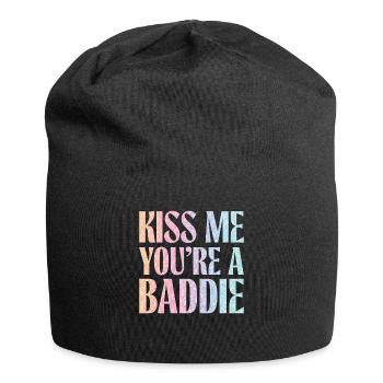 Küss mich du Baddie. - Jersey-Beanie - Schwarz - Vorne